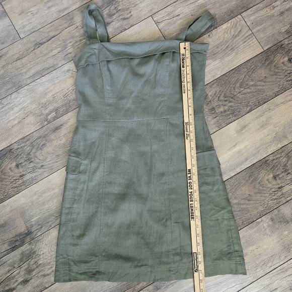 SO Womens Size 9 Olive Green Sleeveless Dress With Pockets - Picture 8 of 11